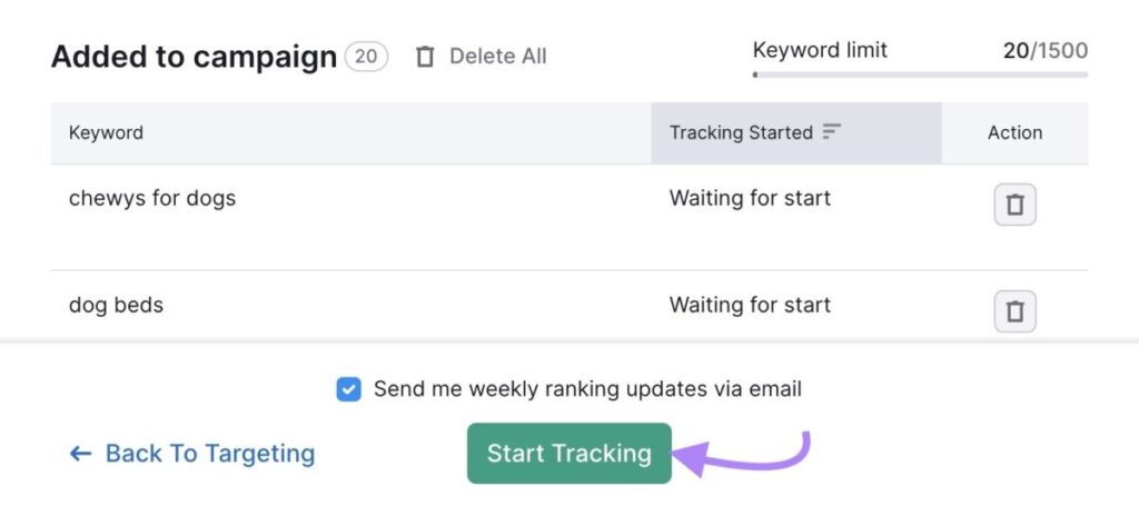 Start Tracking