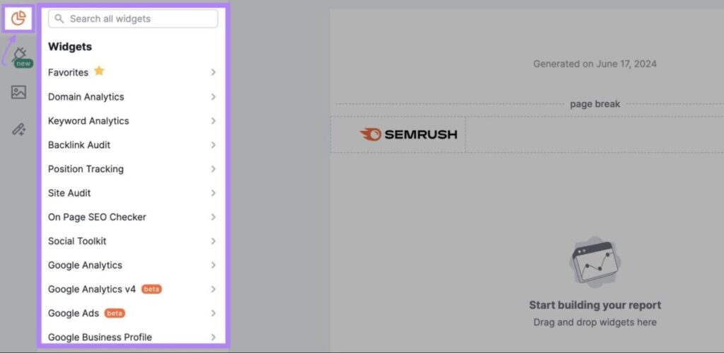 select a “Widget”