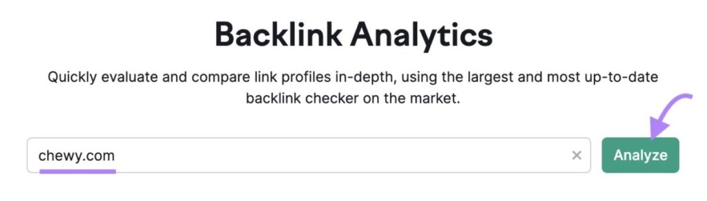 Backlink Analytics tool